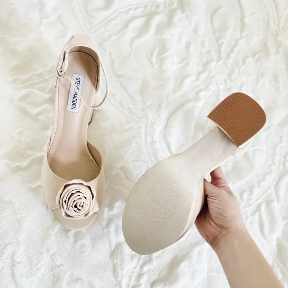Steve Madden Luminesce Ankle Strap Peep Toe Platform Size 8.5 New